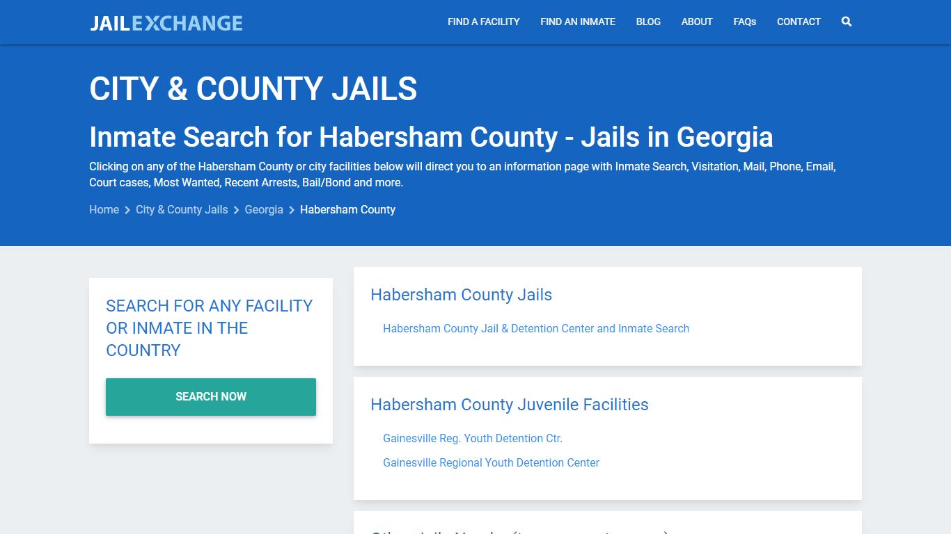 Inmate Search for Habersham County | Jails in Georgia - Jail Exchange