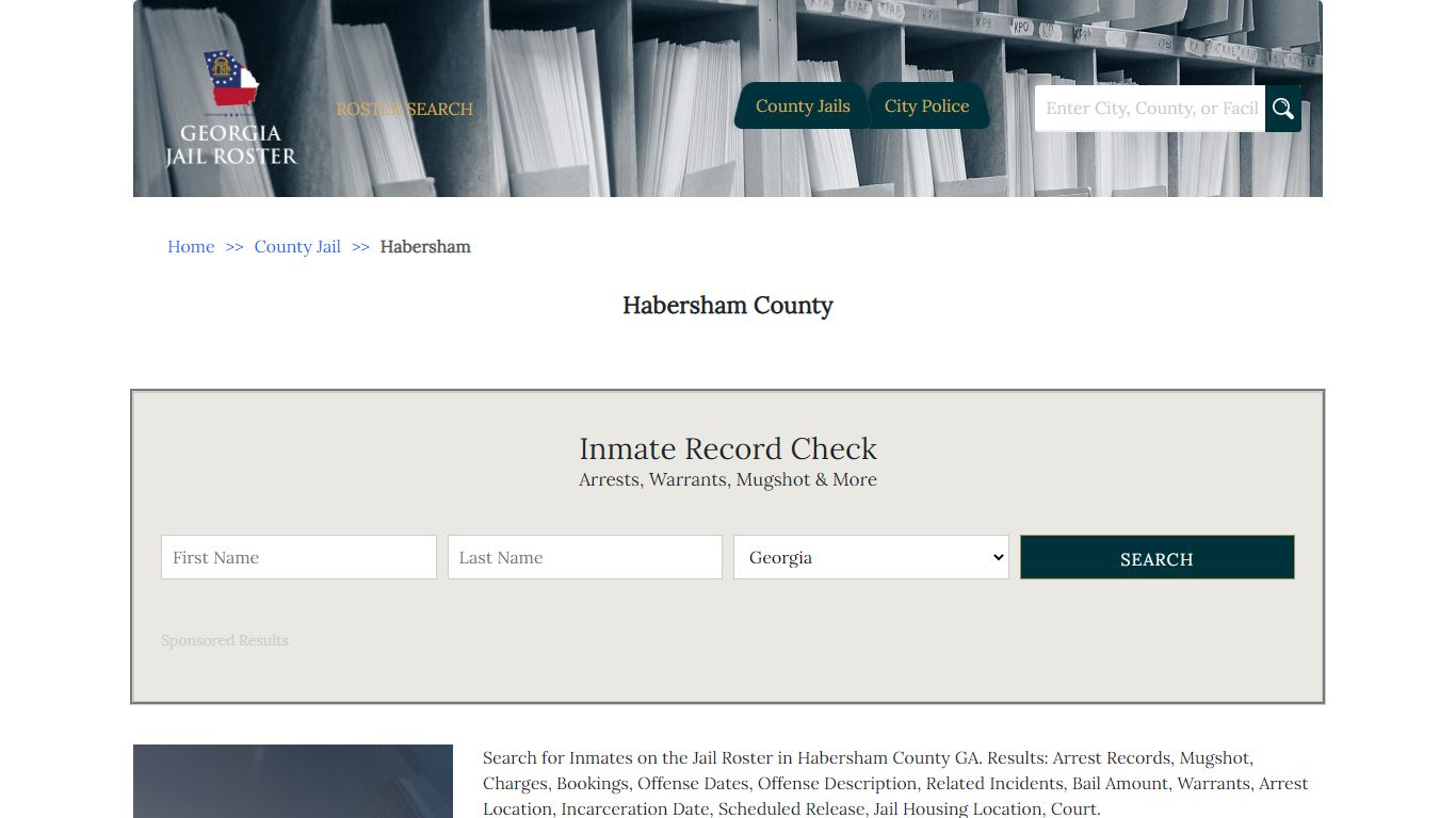 Habersham County | Georgia Jail Inmate Search